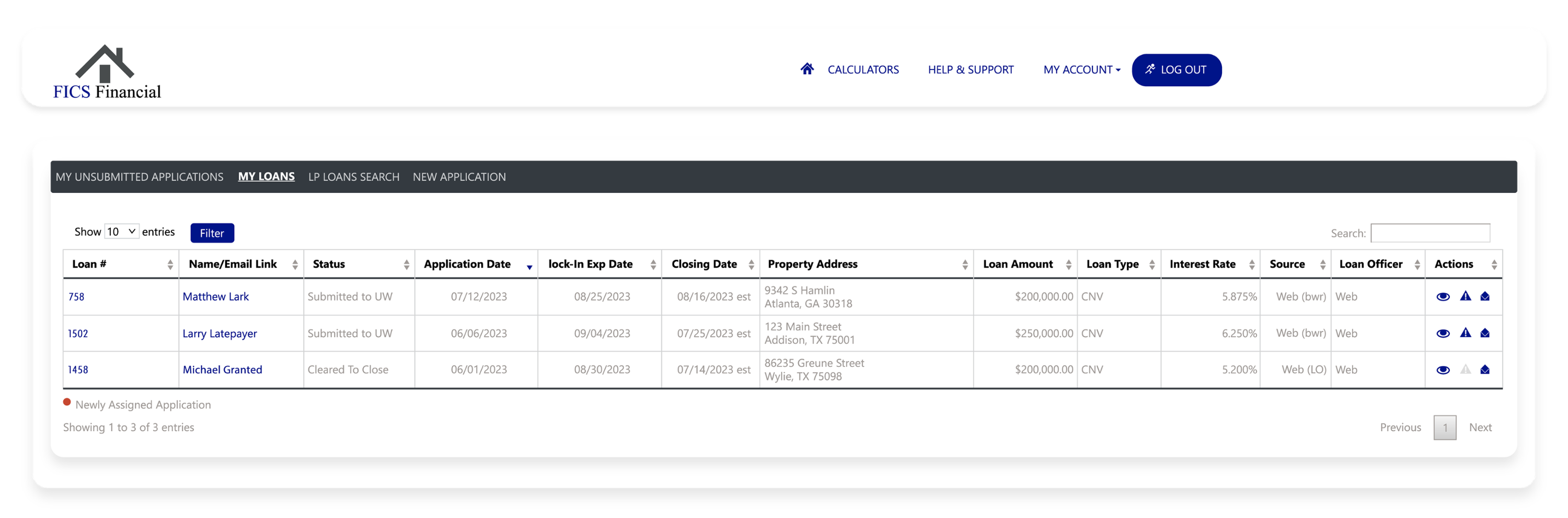 Lender Dashboard